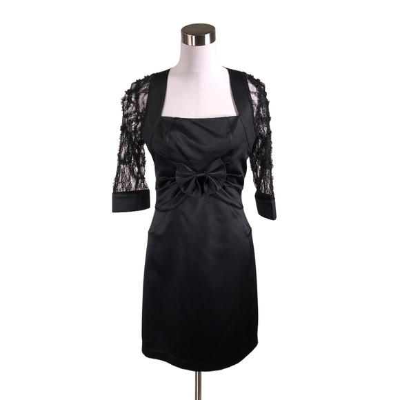 MaxMara Party silk and mesh black dress, size Large - Picture 1 of 10